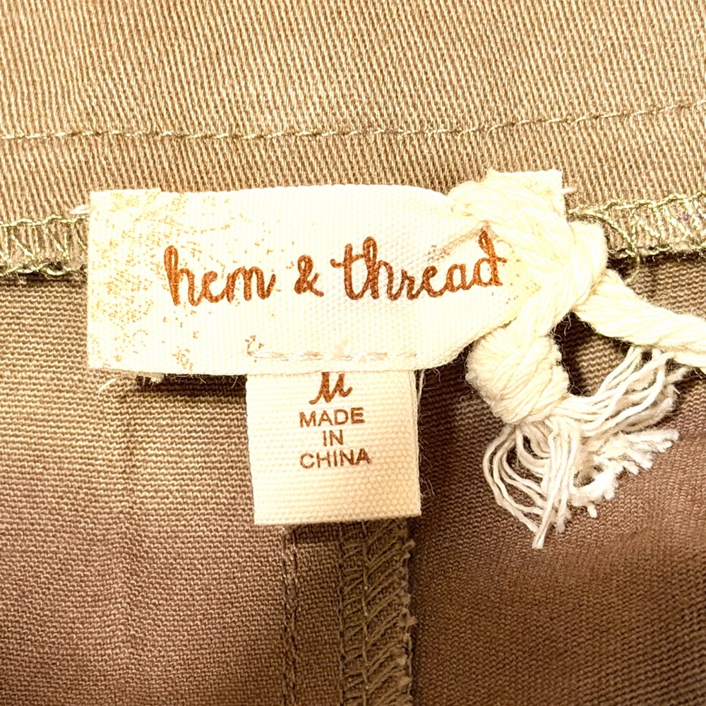 Hem & Thread Tan Wide Leg Cargo Pants - Picture 4 of 9